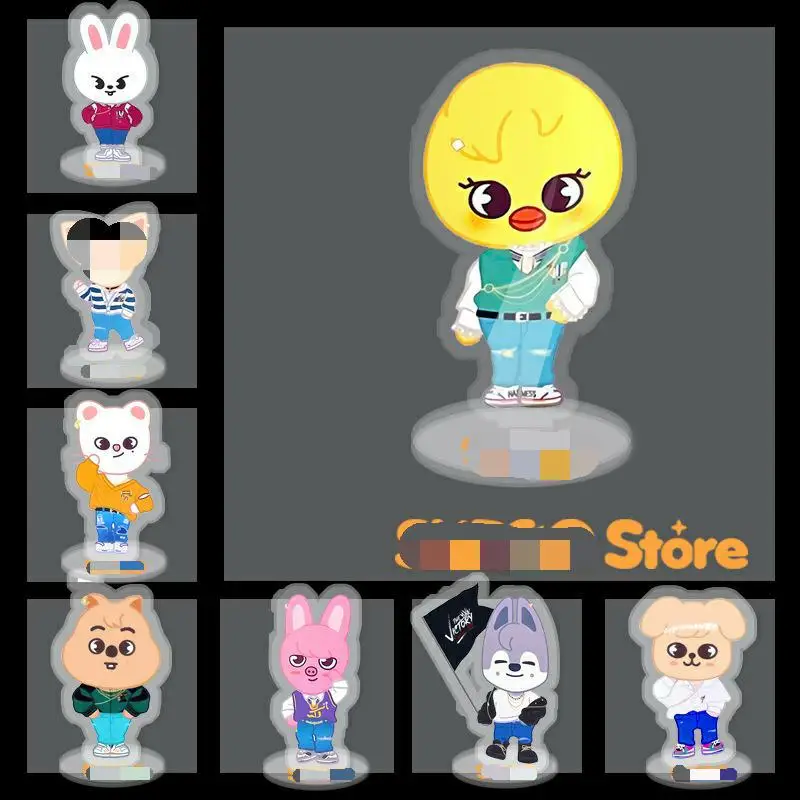 

KPOP New Boys Group Stray Kids New The Victory cartoon with the same style acrylic doll stand table decorations Gifts I.N