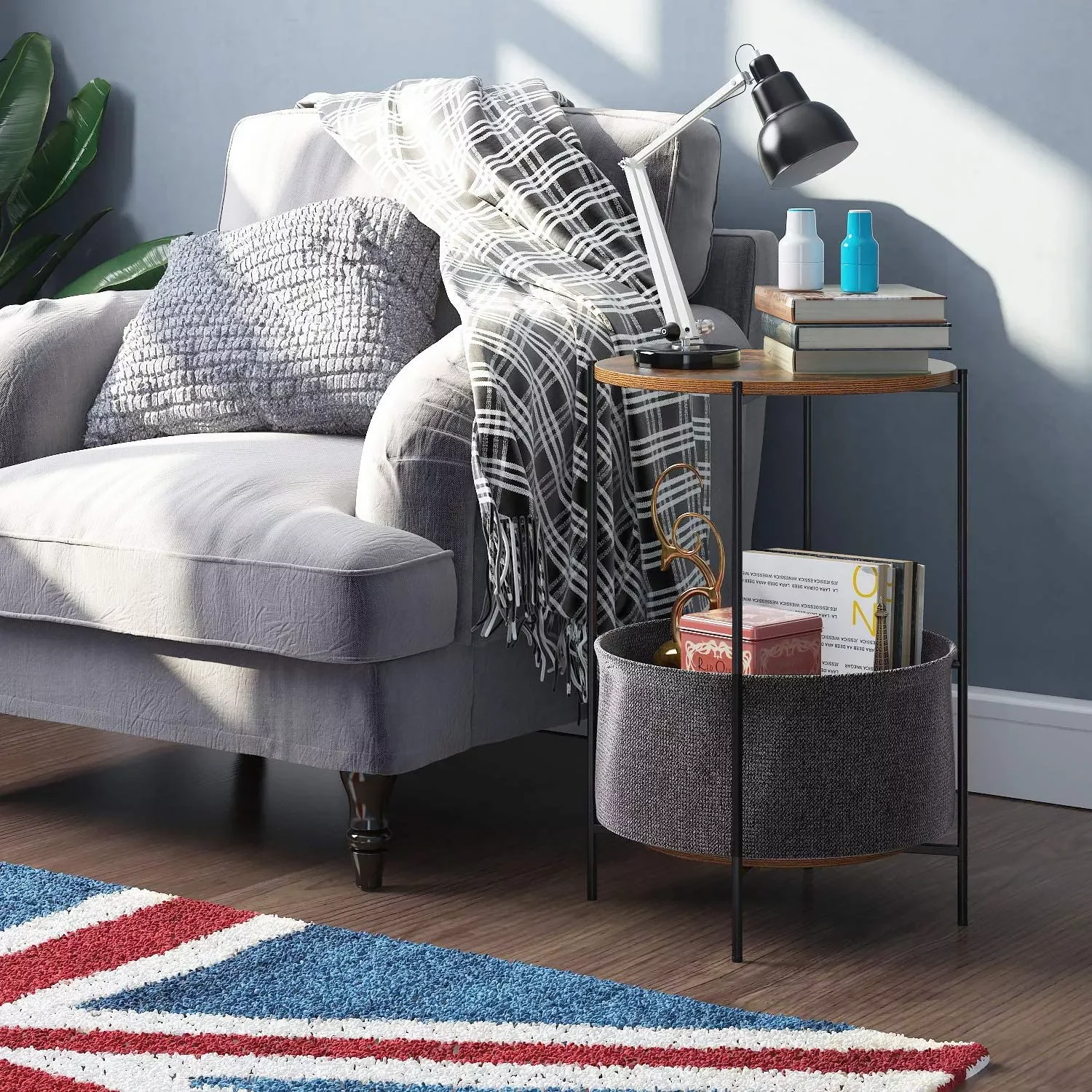 

Sofa Side Table Snack Table/End Table for Coffee Laptop Stand Nightstand Round