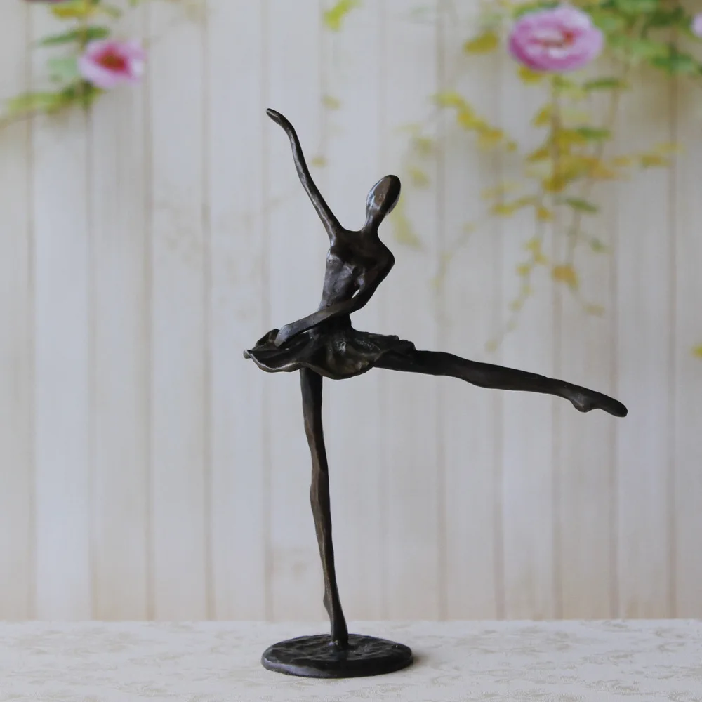 

Solid cast iron ballet dancing figurines Sculpture Ornaments furnishing Drops for livingroom metal Handmade crafts great Gift