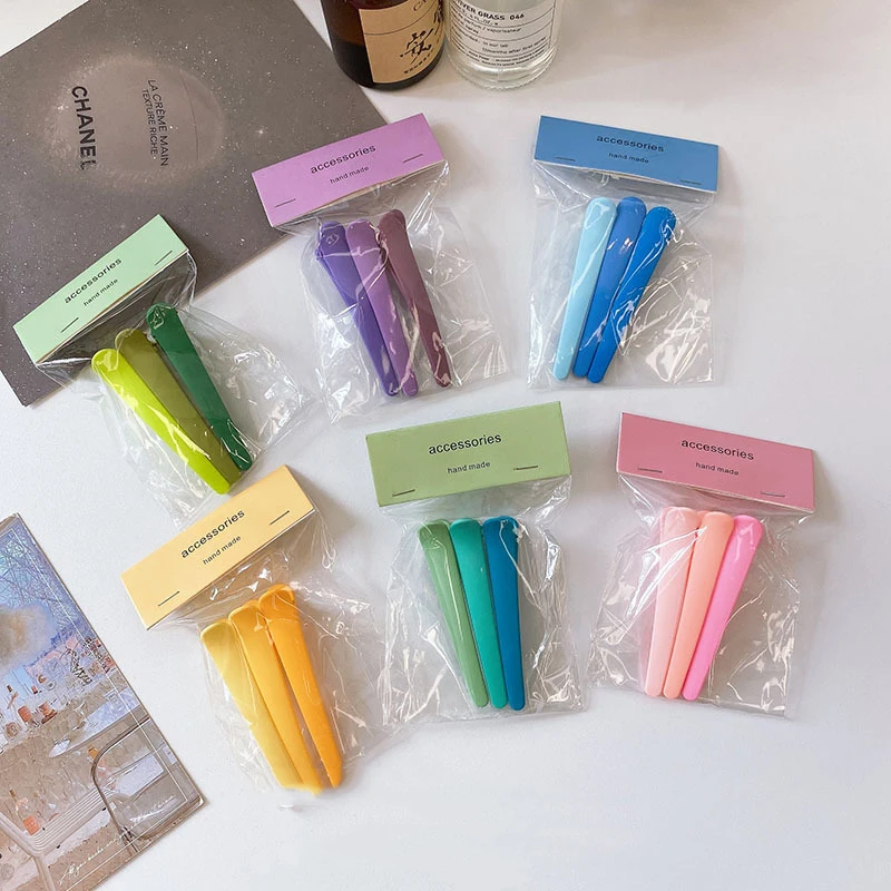 

3pcs/pack Colorful Duckbill Clip Hairpins Women Face Washing Makeup Side Bangs Hair Clips Headgear Accessories Mujer
