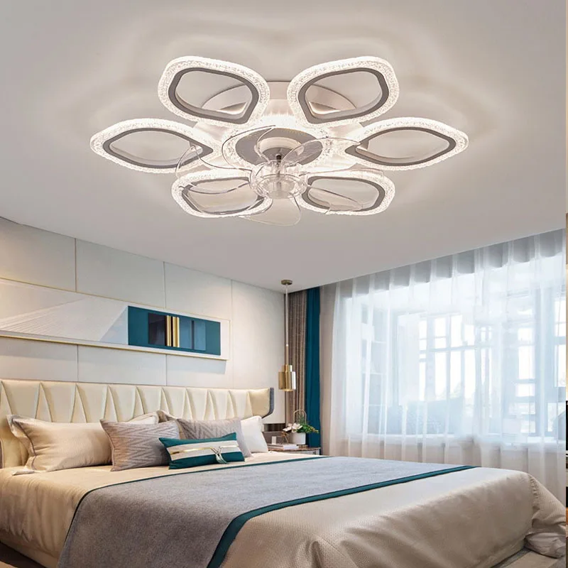 

Креативный Невидимый потолочный вентилятор с подсветкой, 57-65 см, для спальни, гостиной, ресторана, вентилятор для охлаждающей комнаты с дист...