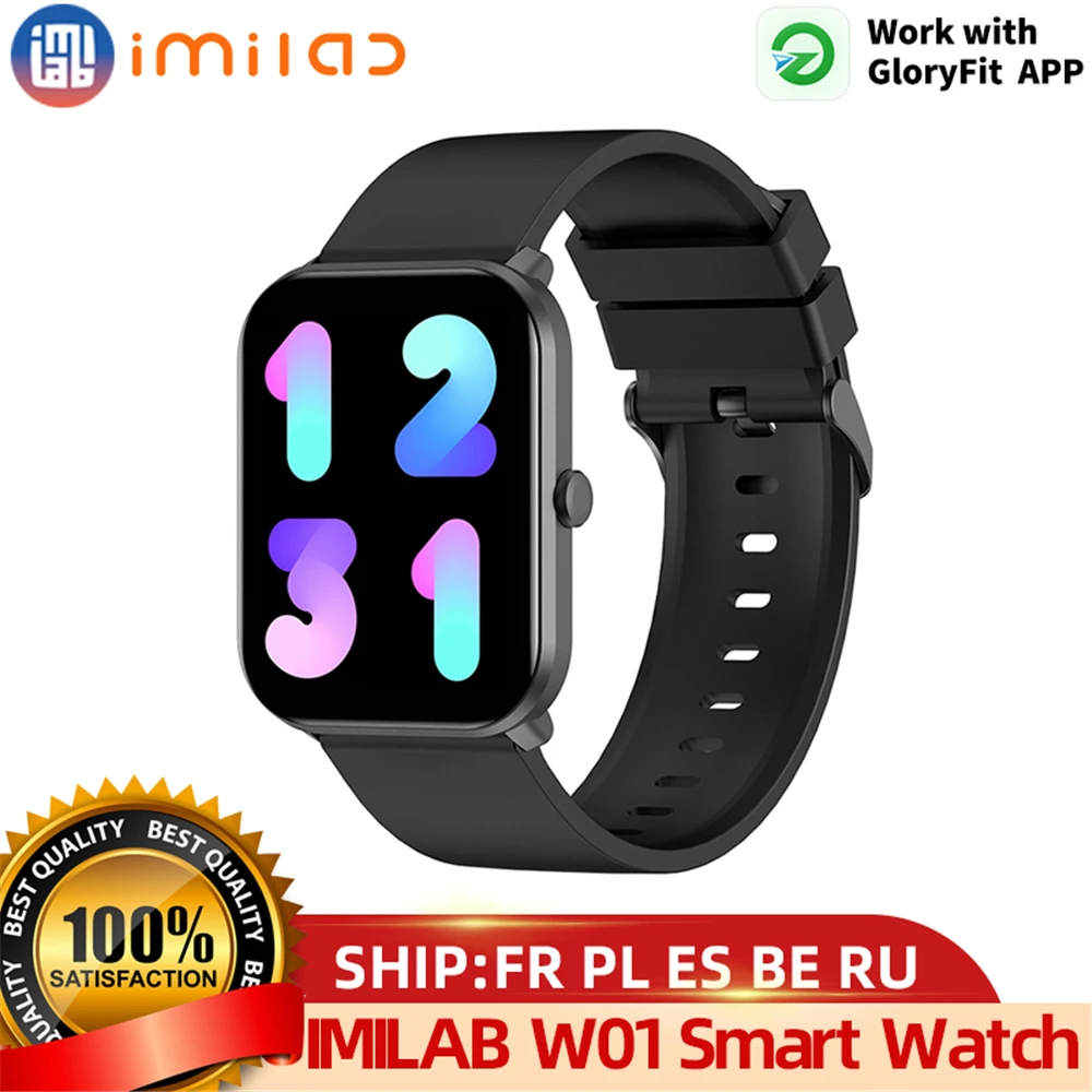 Online IMILAB reloj inteligente W01 para hombre y mujer, accesorio de pulsera deportivo con podómetro, control del ritmo cardíaco y del sueño, pantalla HD de 1,69 pulgadas, Bluetooth