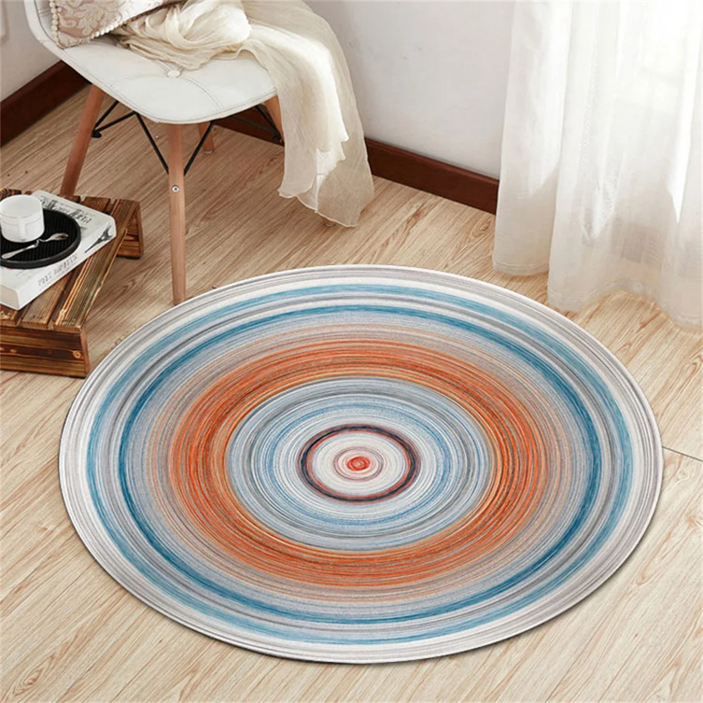 

Bohemian Decoration Ethnic Style Round Rug Home Living Room Large Size Rug Bedroom Bedside Carpet Washable