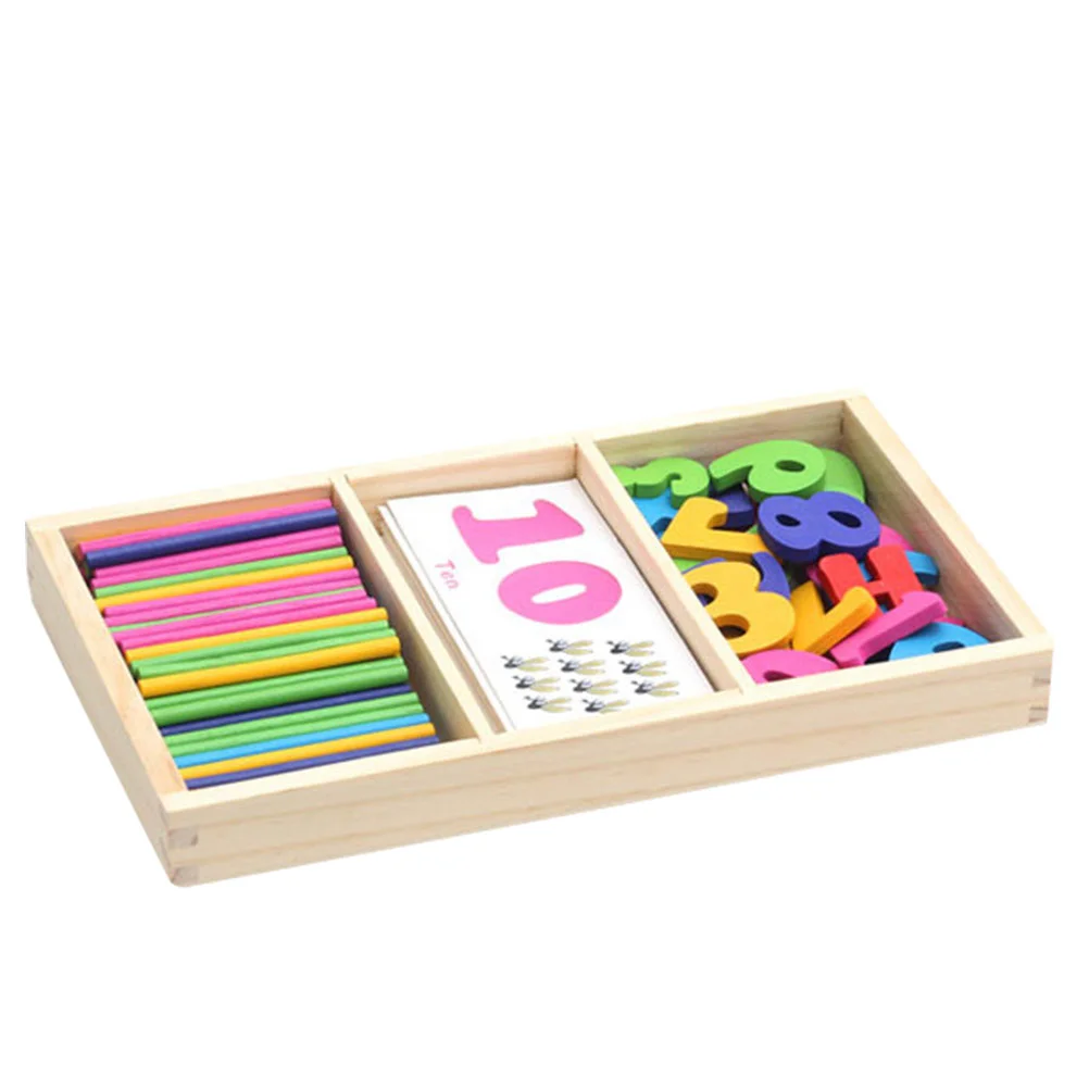 

1 Set Wooden Math Counting Toys Interesting Teaching Aids Enlightenment