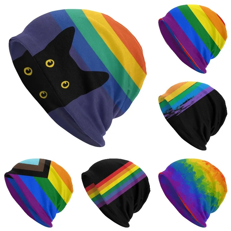 

Облегающая шапочка в виде радужного кота для мужчин и женщин