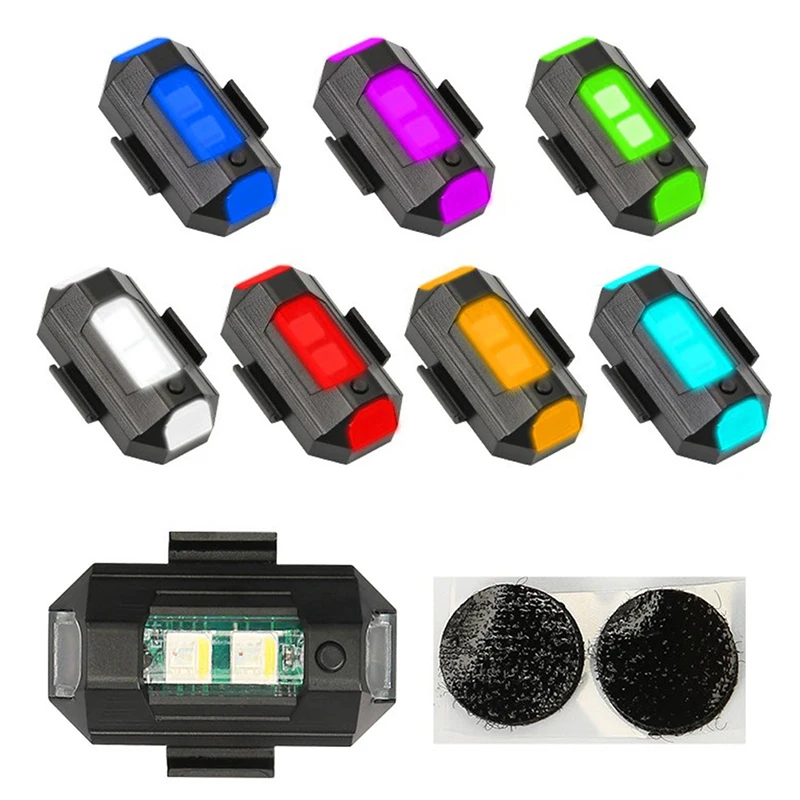 

Universal LED Anti-collision Warning Light Mini Signal Light Drone with Strobe Light 7 Colors Turn Signal Indicator Motorcycle