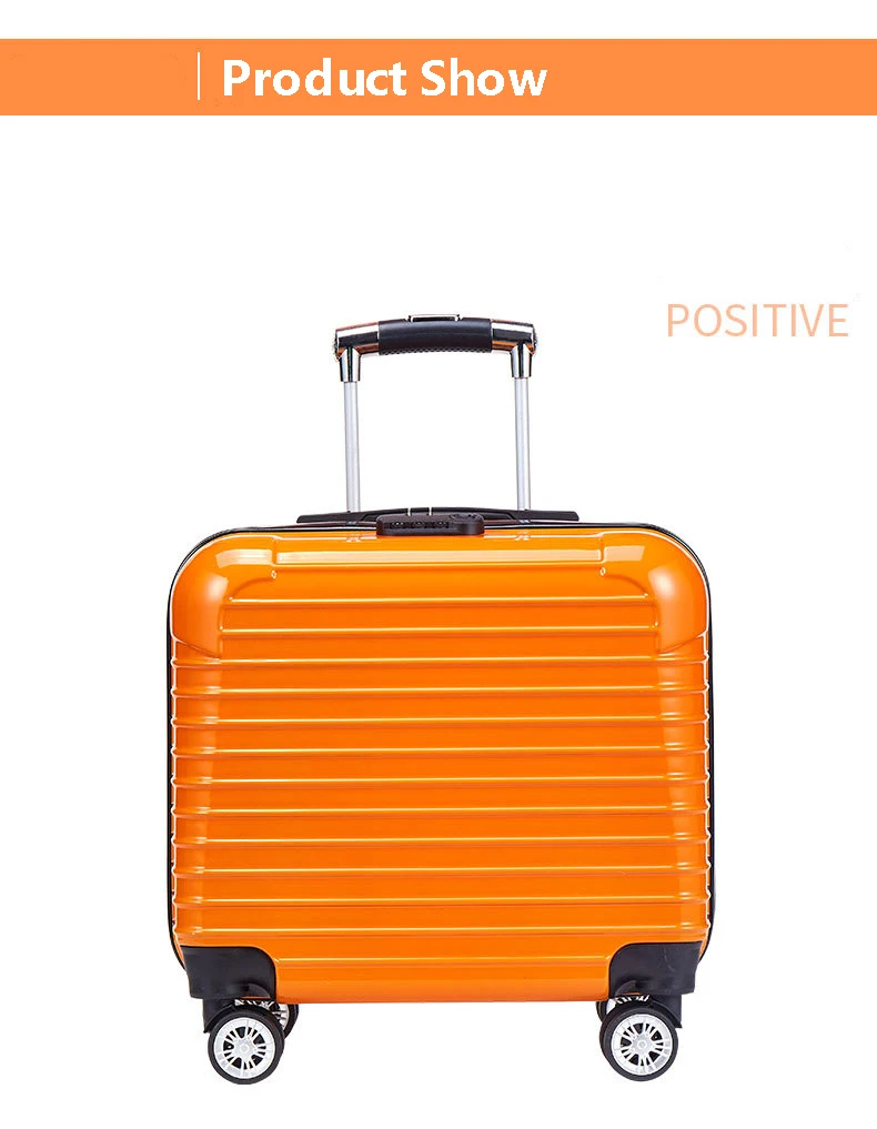 16-Inch Solid Color Pc Flexible Anti-Crush Small Trolley Password Boarding Box Universal Wheel Universal Travel Case