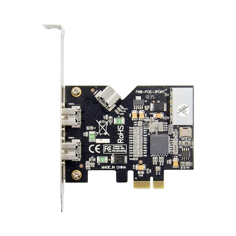

Плата видеозахвата PCIe Firewire 800 с 3 портами, чип PCI-E 1394B TI XIO2213AZAY с поддержкой 1394 устройств, промышленная камера