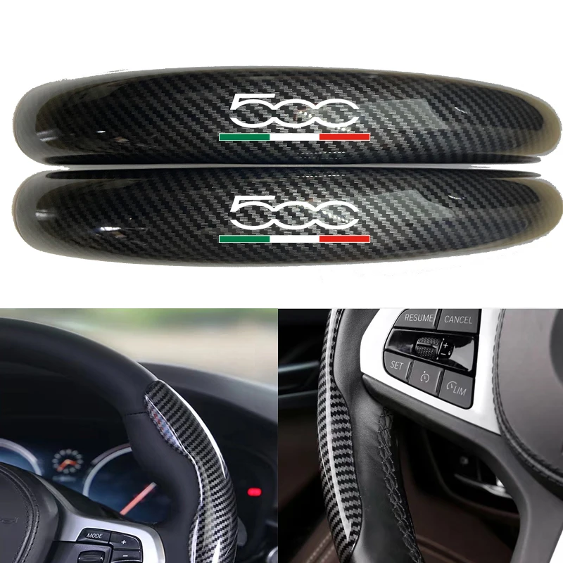 

For Fiat Abarth 500 500x 500l 500c 500e 124 595 Punto Auto Black anti-slip Carbon Fiber Steering Wheel Cover Car Accessories