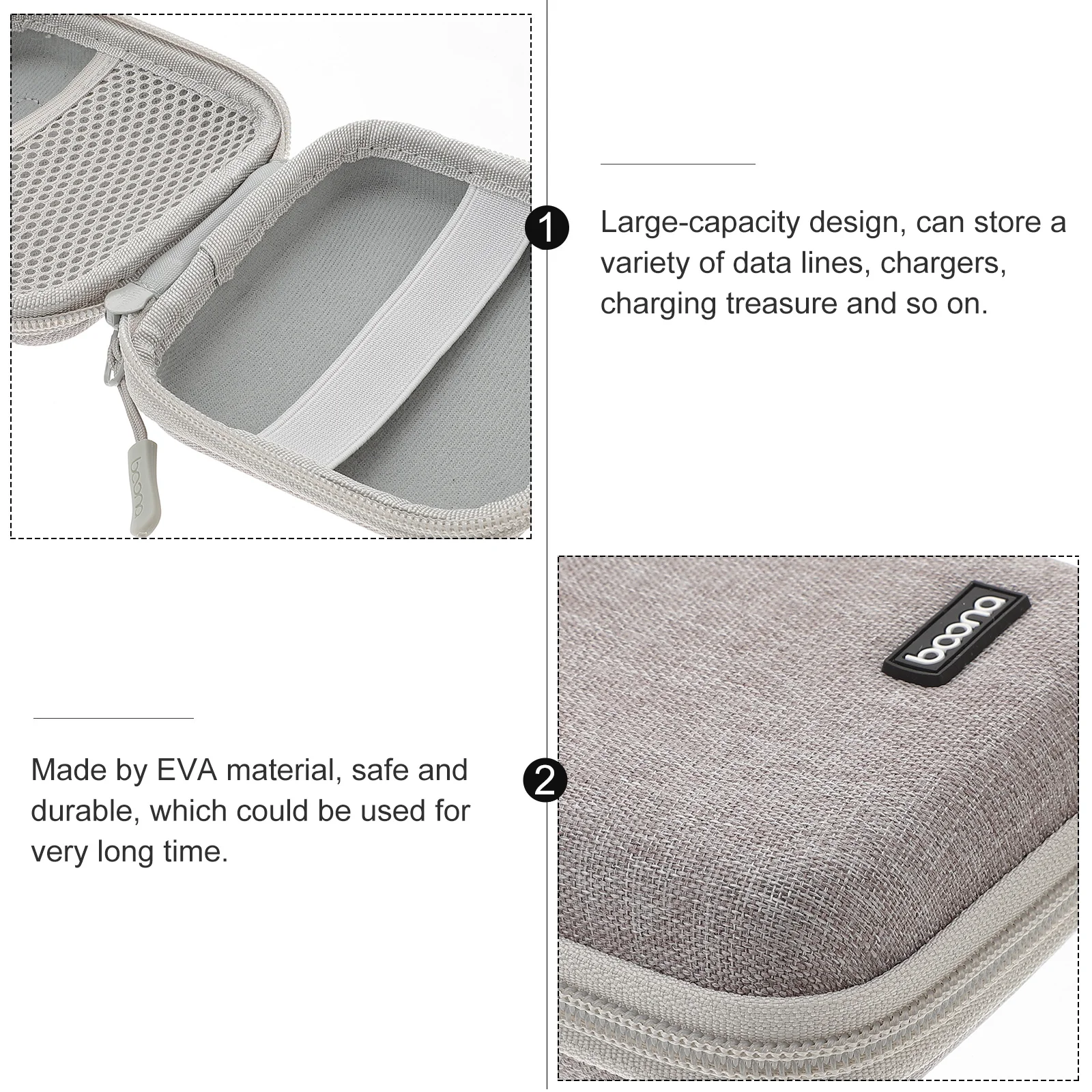 

Electronics Organizer- Travel Cable Cord Storage Bag, Electronic Accessories Wire Case for Hard Drives, Cables,,, USB,