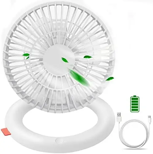 

Ventilador de escritorio USB mini 180 grados con cabezal de oscilación plegable de 4 velocidades potente, oscilante automático