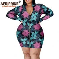afripride african ankara dresses for women full sleeves zipper closure above knee length casual mini dress a2225085