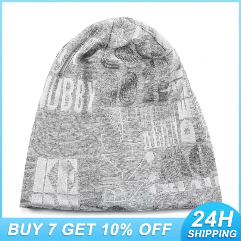 

Men's Hats Versatile Stylish New Release Trendy Letter Print Beanies For Men Hot Item Hip Hop Bonnet Caps New Design Classical
