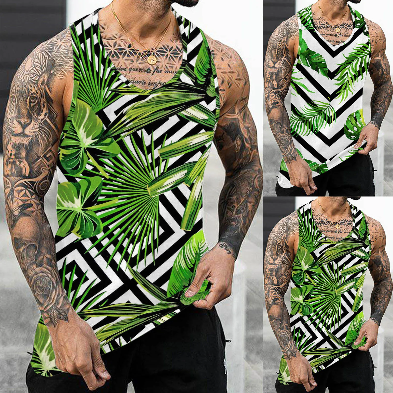 

Mens Shirts Size Medium Male Summer Beach Printed Tank Tops I Shaped Round Neck Mens Tops Graphic Long Sleeve T Shirts