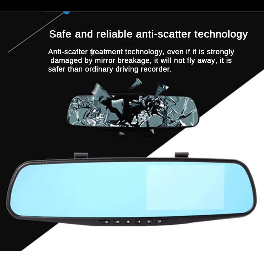 

Автомобильный видеорегистратор синее зеркало антибликовое 170 градусов широкоугольное зеркало заднего вида видеорегистратор 4,3 дюйма 1080P д...