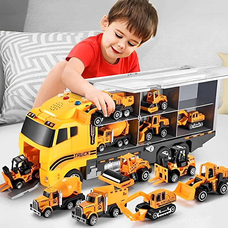 

Большой набор строительных грузовиков масштаб 1:64, игрушки, мини-модель литая из сплава, инженерные игрушки, транспортные средства, грузовик-переносчик, подарки, игрушки для мальчиков