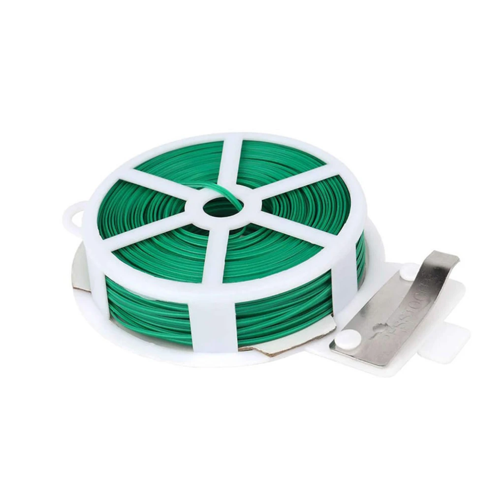 

Plant Twist Tie Green Coated Wire for Gardening Home Office Reusable Cable Cord Handicraft Accessories 20m