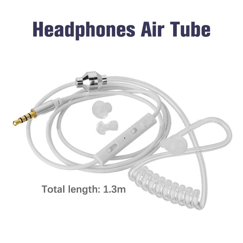 

Acoustic Radiation Protection Anti-Radiation Headphones Air Tube Handsfree Earphone with Microphone Volume Control Ear Hook Line