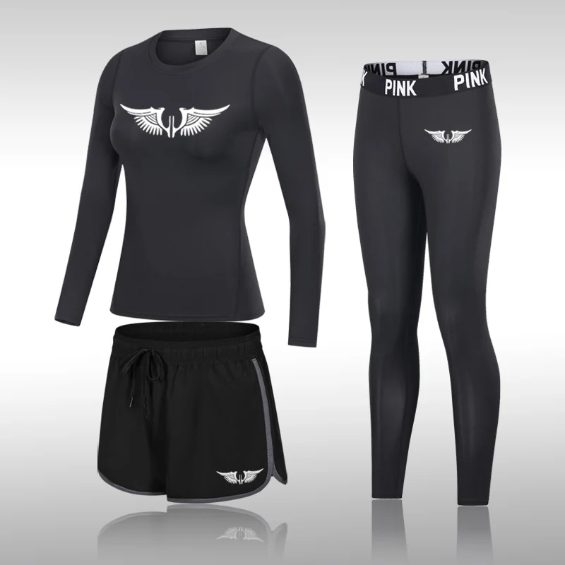 

3 Piece Set Quick Dry Yoga Set Gym Fitness Clothing Women Yoga Sportswear Female Workout Leggings Running Sport Clothes Training