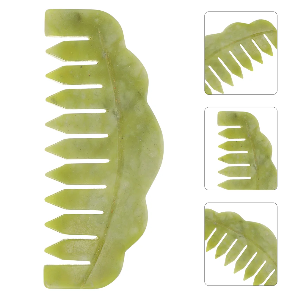 

2pcs Jade Massage Combs Natural Home Hair Care Combs Scalp Massage Tools