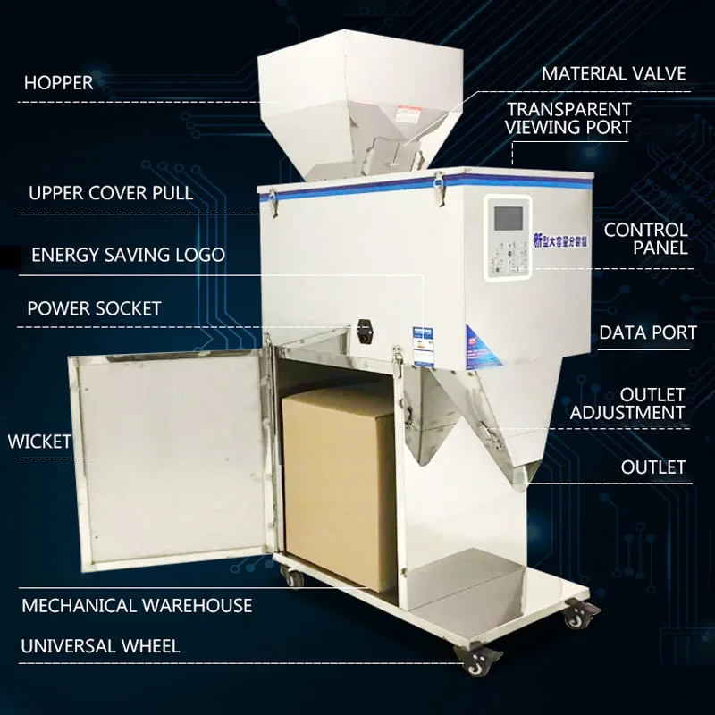 Автоматическая упаковочная машина для взвешивания пищевых продуктов 20-5000 г