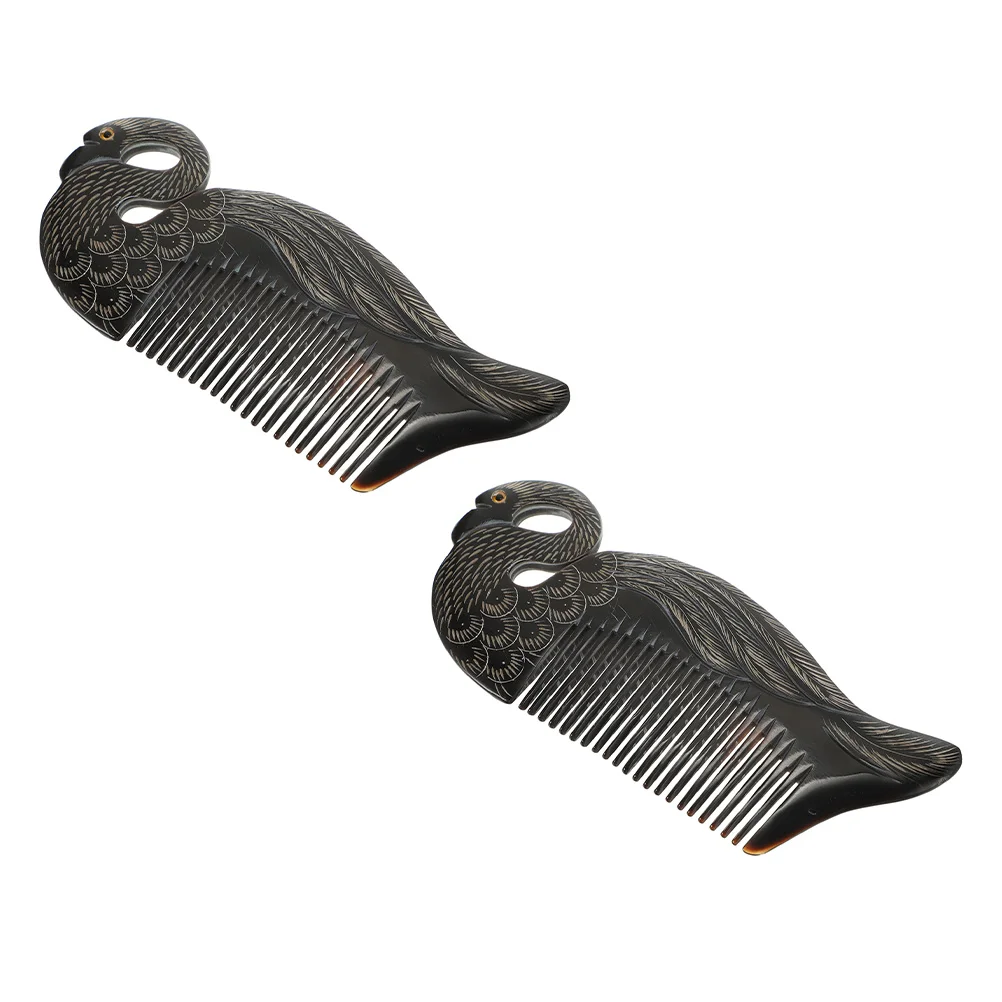 2 шт. расческа с черным лебединым рогом креативный массаж волос парикмахерский