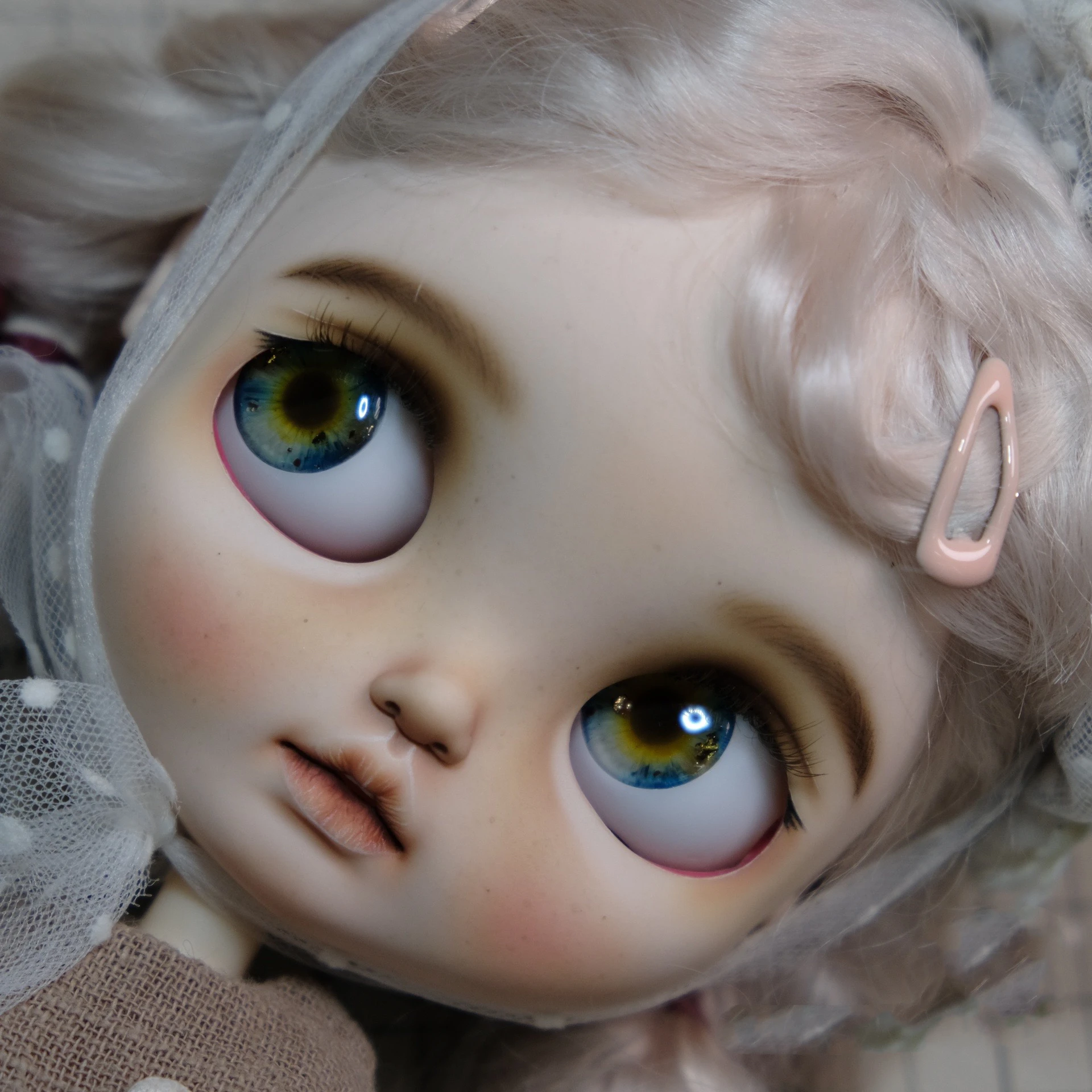 

BJD Blythe handmade eyechips eye patch film real life style gold foil blue
