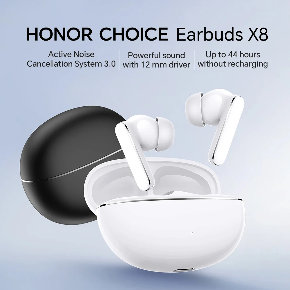 Фото Наушники HONOR CHOICE Earbuds X8 TWS, беспроводные наушники Bluetooth 6.0, ANC, шумоподавление 50 дБ, 12-мм динамик, 44 часа автономной работы, Android, iOS №3