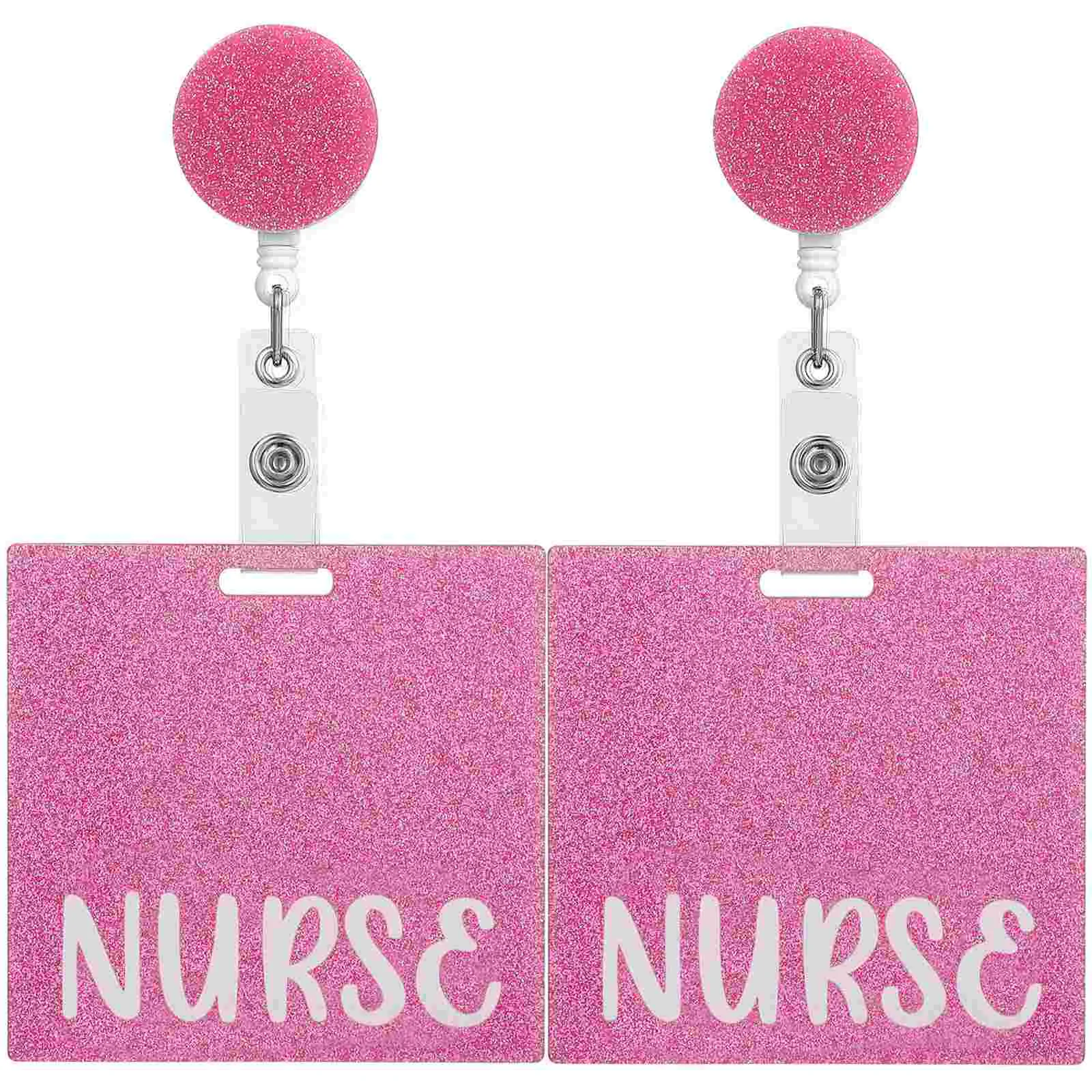 

2 Pcs Id Card Protector Badge Buddy Nursing Holder Nurses Horizontal Section Accessories Acrylic Cards