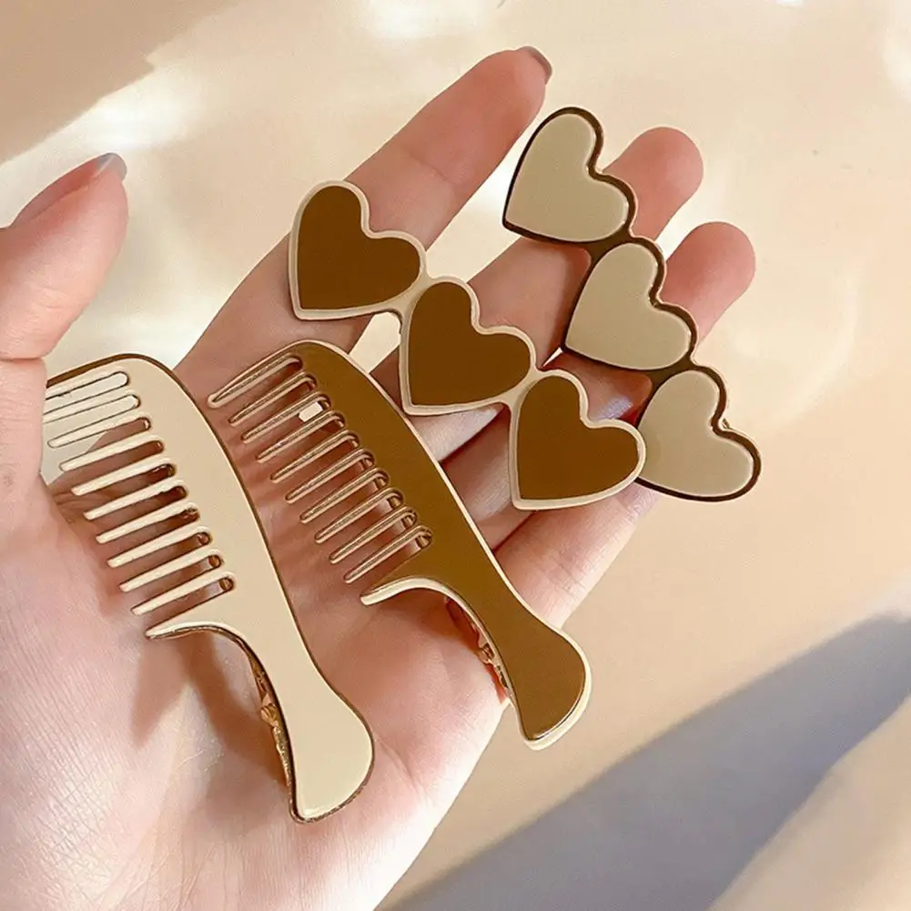 

Hair Clip Multi-styles Comb/Love Heart Shaped Sweet Mini Non-slip Hairstyle Decoration Hair Accessories Women Bangs Side Hair Du