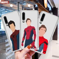 2022 marvel spiderman anime transparent clear phone case for huawei honor 20 10 9 8a 7 5t x pro lite 5g etui coque hoesjes co