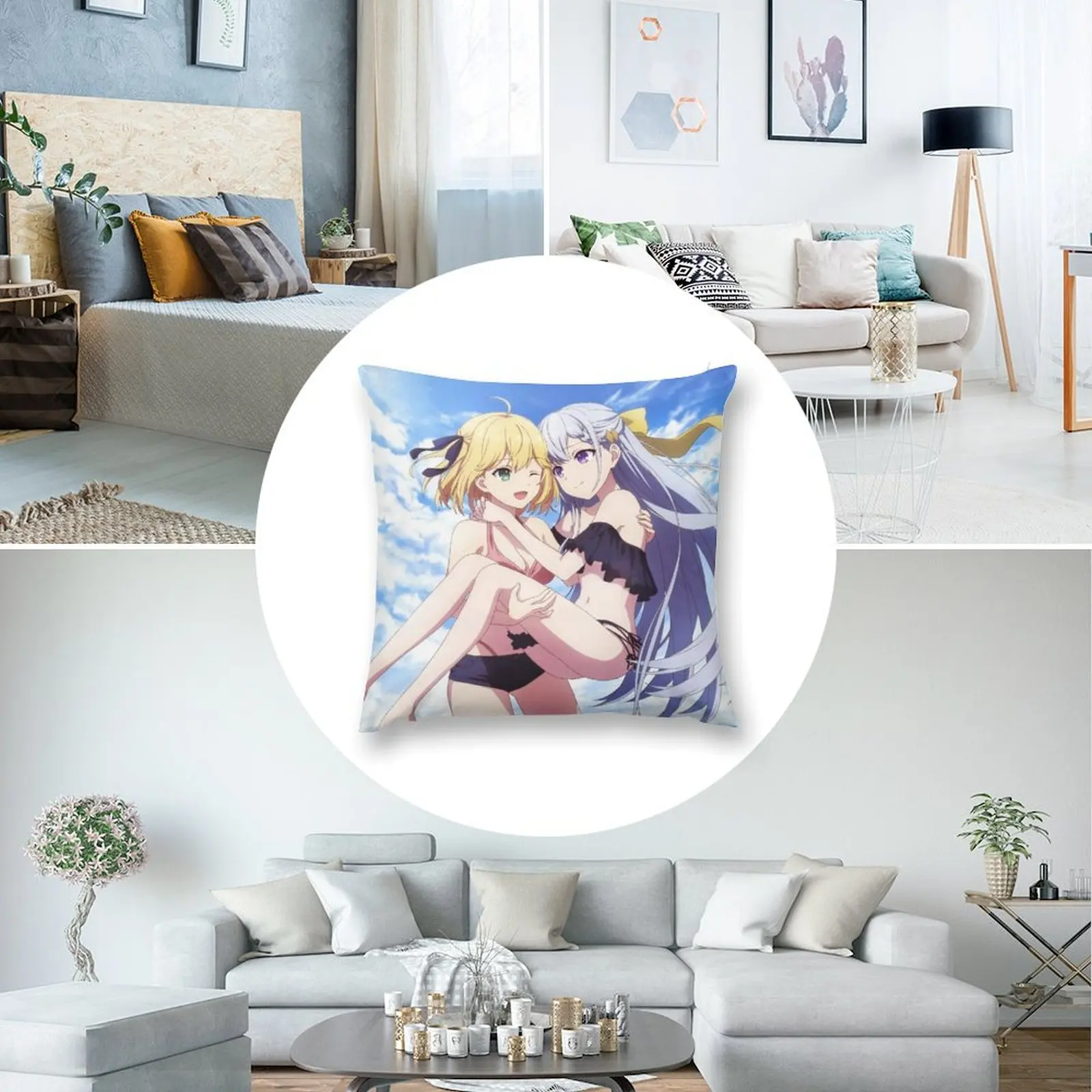 Tensei Oujo to Tensai Reijou no Mahou Kakumei Роскошная декоративная подушка для диванной подушки