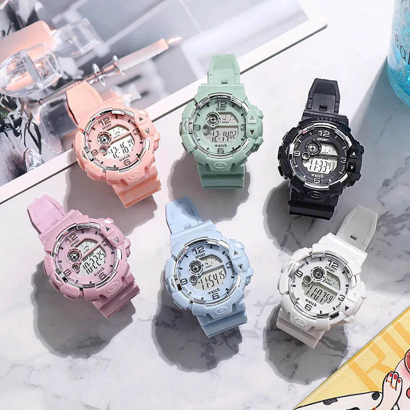 

Sport Watches Women Waterproof Digital Watch Girls Students Quartz Clock Wristband Women Watches with Weeks Compass