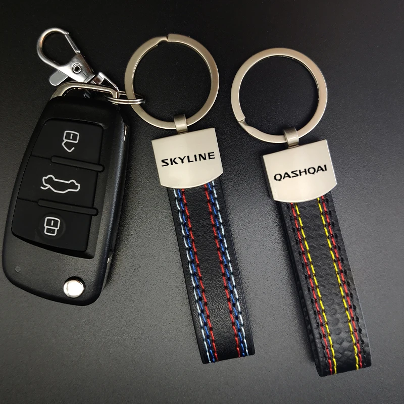 

JKHNN Leather Car KeyChain Key Rings For Nissan MURANO X TRAIL QASHQAI SKYLINE NOTE NV200 NV100 Auto Accessories Car Styling