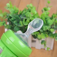 wide mouth bottle pacifier spoon rice cereal feeding spoon new children transparent soft silicone food supplement feeder