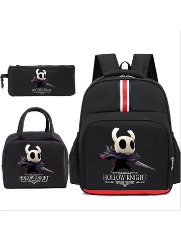 3 шт./компл., игровой рюкзак Hollow Knight для девочек и мальчиков, студенческий рюкзак с сумкой для обеда, детский рюкзак, детская повседневная школьная сумка, рюкзак в стиле аниме