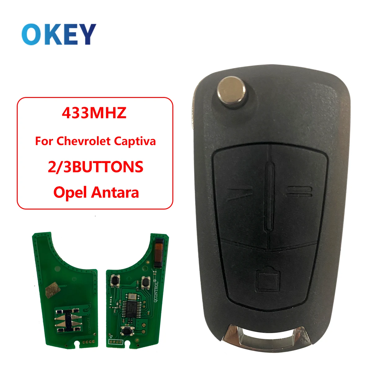 

Okey Flip Remote Car Key 433Mhz For Opel/Vauxhall Astra H 2004-2009 Zafira B 2005-2013 Vectra C 2002-2008 Signium Corsa D