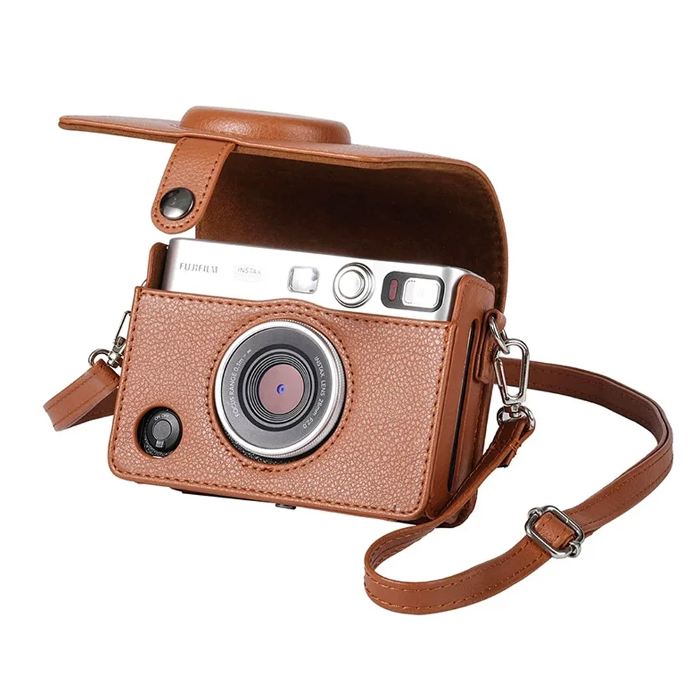 Фото Защитная сумка из искусственной кожи для фотоаппарата Fujifilm Instax Mini EVO, чехол из ПВХ со съемным плечевым ремнем №1