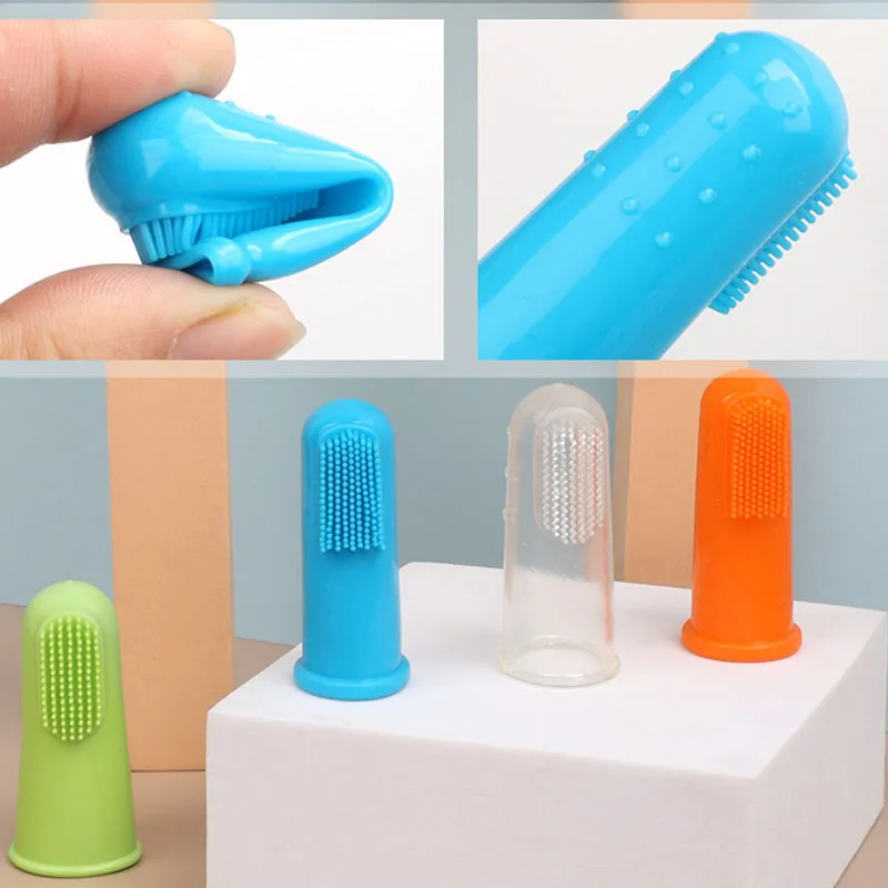

Super Soft Cat Dog Toothbrush Colorful Pet Silicone Finger Cots Tooth Brush For Dog Teeth Cleaning Bad Breath Care Pets Products