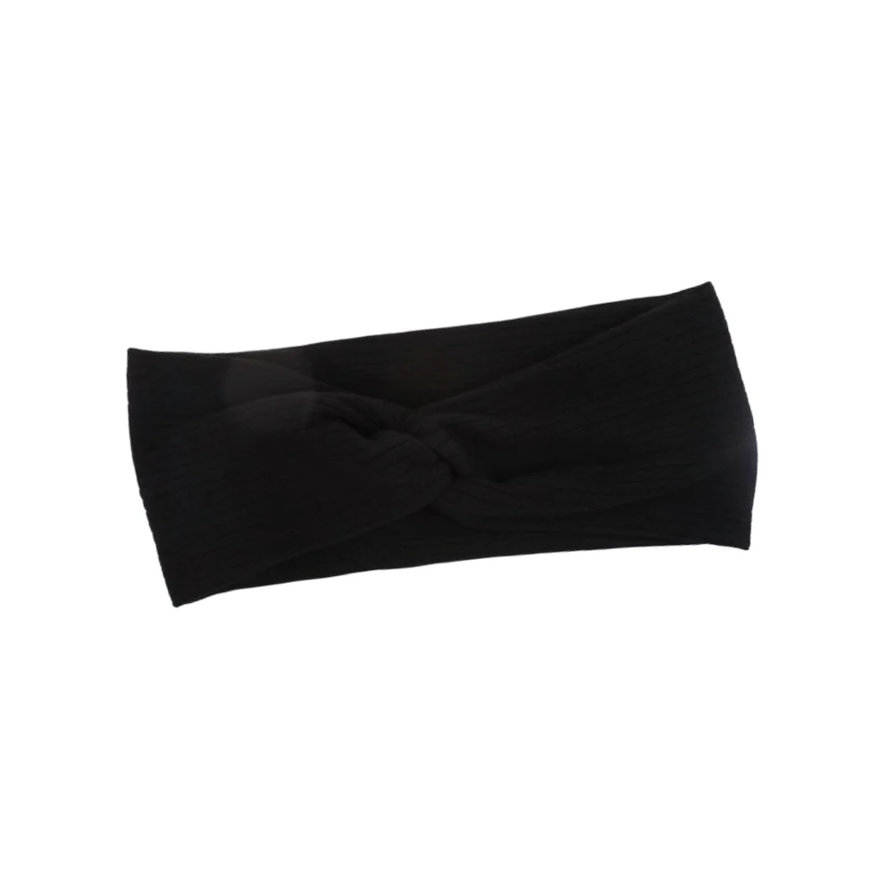 

Wide Turban Headbands Elastic Criss Cross Wraps Knot Hairbands for Yoga Running ( Black )