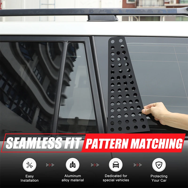 Для Toyota Land Cruiser Prado FJ150 2010-2023 алюминиевый сплав черный автомобиль заднее окно