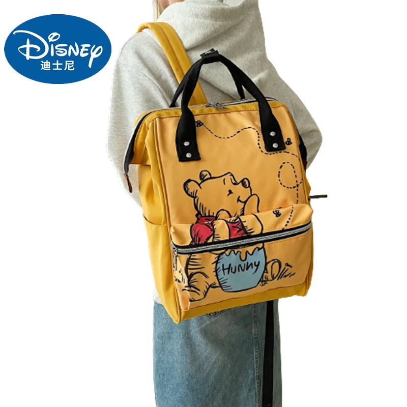 

Disney Anime Winnie The Pooh Backpack Large Capacity Travel Fashion Cute Mommy Bag Cartoon Knapsack Kids Schoolbag Birthday Gift
