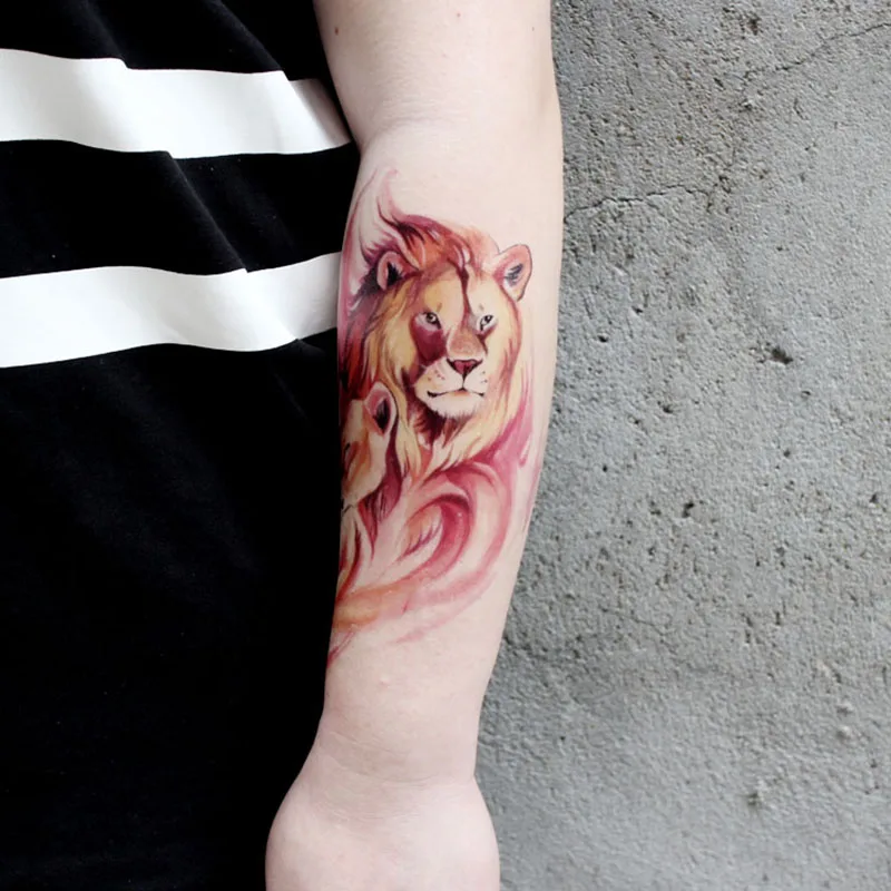 VeeCharm-стильные временные татуировочные наклейки с рукавом до локтя для акварели и