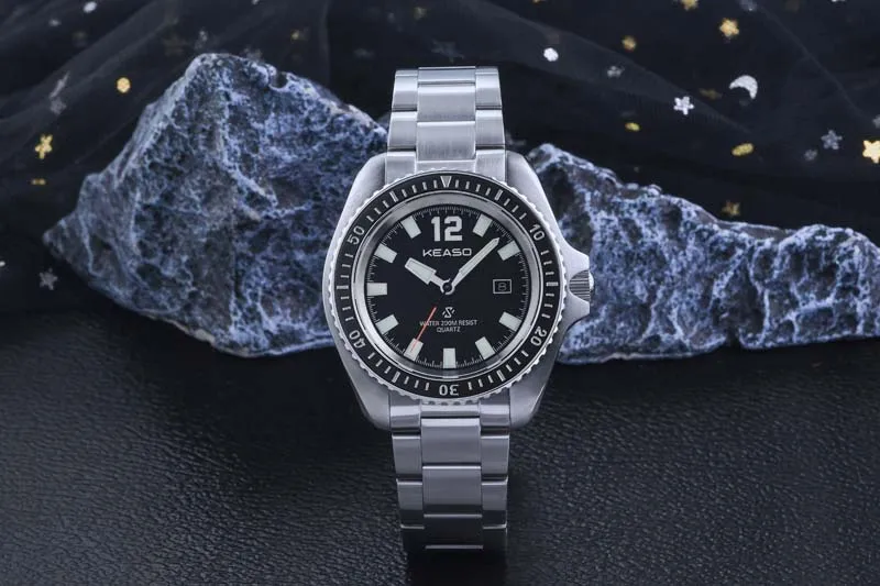 KEASO Мужские кварцевые часы RONDA 507 Механизм с сапфировым стеклом Керамический