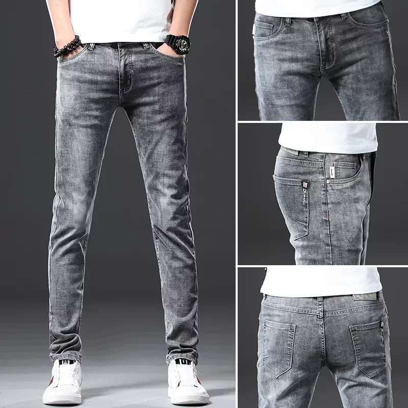 

Brand Skinny jeans men Slim Fit Denim Joggers Stretch Male Jean Pencil Pants Blue Men's jeans fashion Casual Hombre new