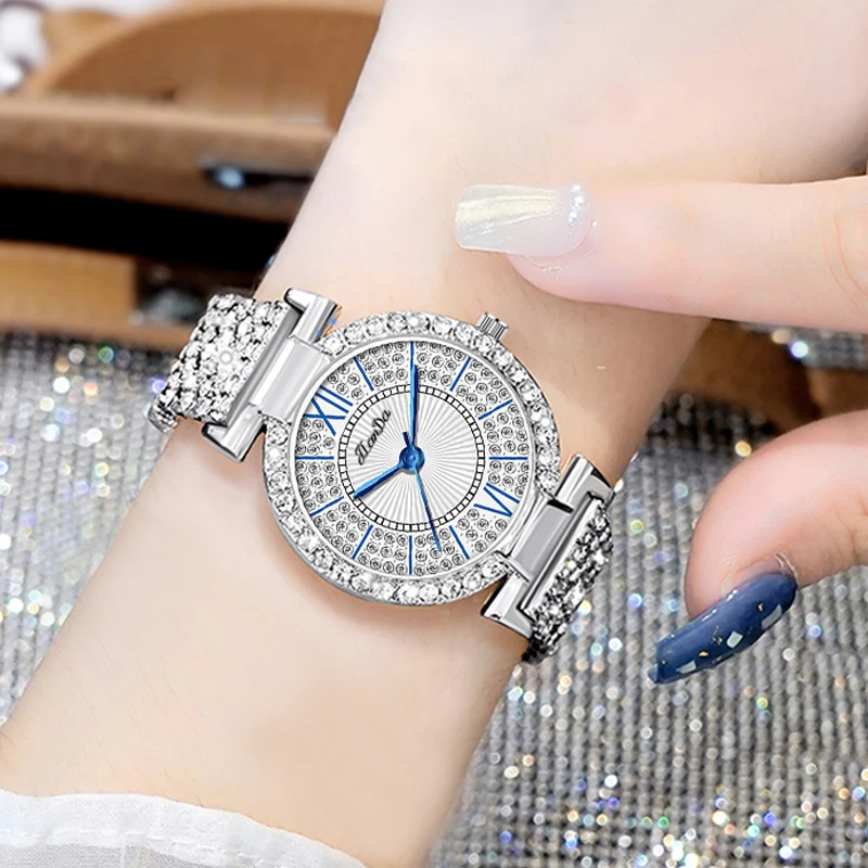 JLANDA New Fashion Elegance Ladies With Diamond Luxury Quartz Watch Stainless Steel Strap Waterproof Watches Relogio Feminino