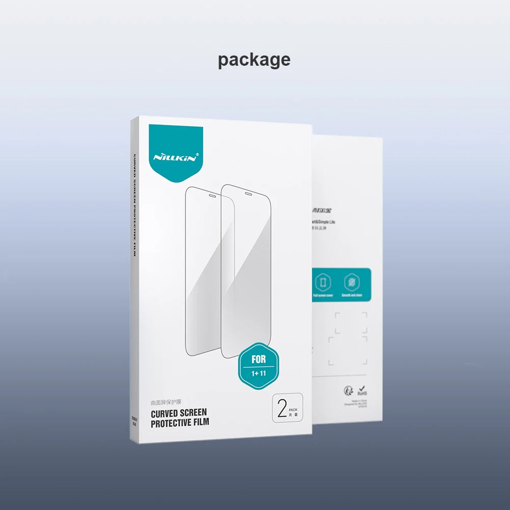 2 Pcs Screen Protector for OnePlus 11 NILLKIN Impact Resistant Curved Full Glued Cover Coverage Soft HD Film for OnePlus11