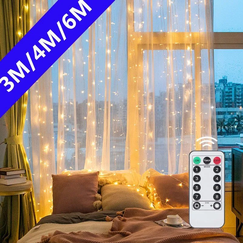 

Рождественская Декоративная гирлянда для фотографий, 3 м, 4 м, 6 м, Сказочная гирлянда для спальни с дистанционным управлением