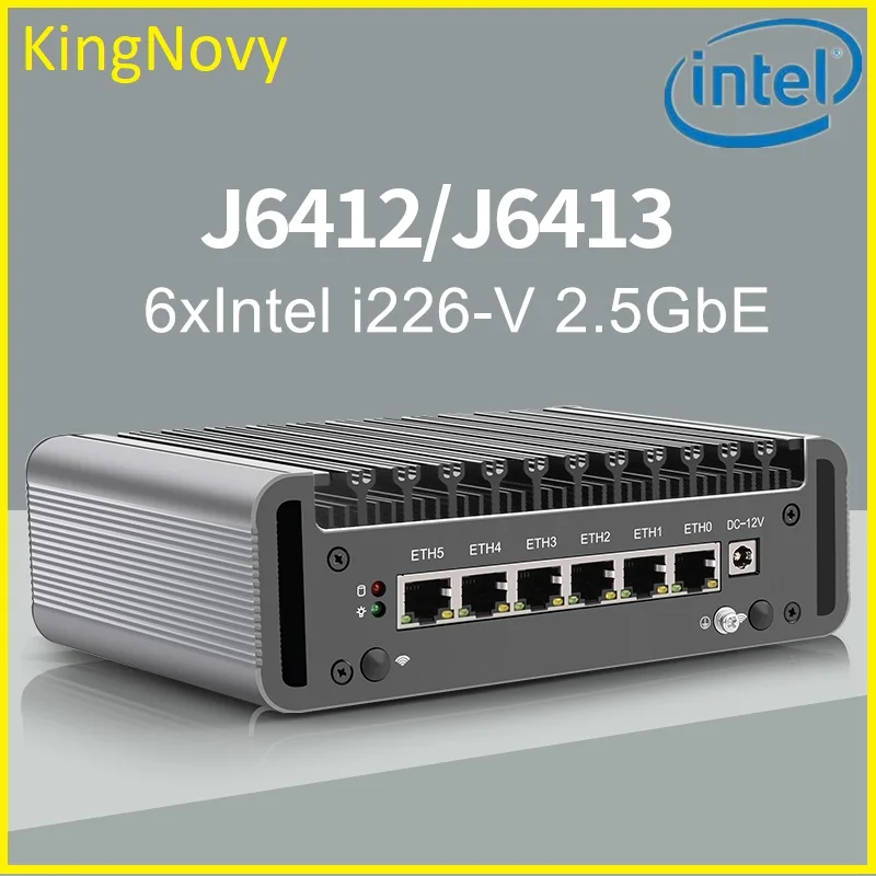 

Celeron J6413 J6412 12th Gen Firewall Router Elkhart Lake 6x Intel i226-V 2500Mbps Nics Mini Router Fanless PC OPNsense Proxmox