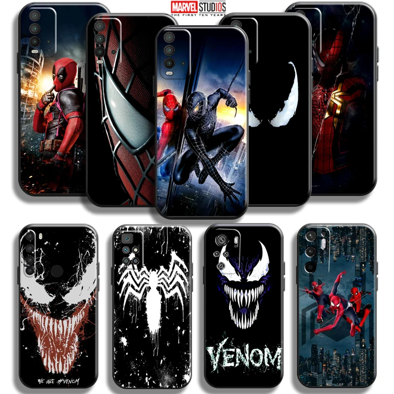 

Marvel Venom Spiderman Deadpool Phone Case For Xiaomi Redmi Note 10 10S 9 9S 9T 5G 8 8T 7 Pro Redmi 10 9 9A 9T 9C 8 8A Coque